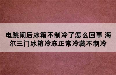 电跳闸后冰箱不制冷了怎么回事 海尔三门冰箱冷冻正常冷藏不制冷